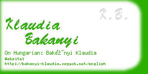 klaudia bakanyi business card